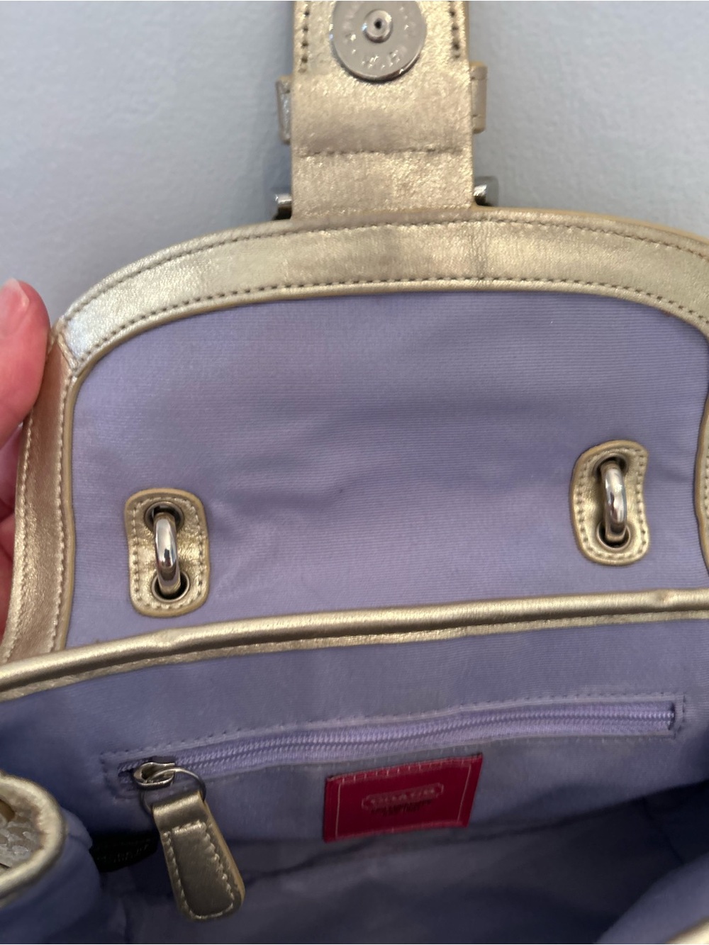Coach Metallic Gold Mini Top Handle Bag - Picture 7 of 10